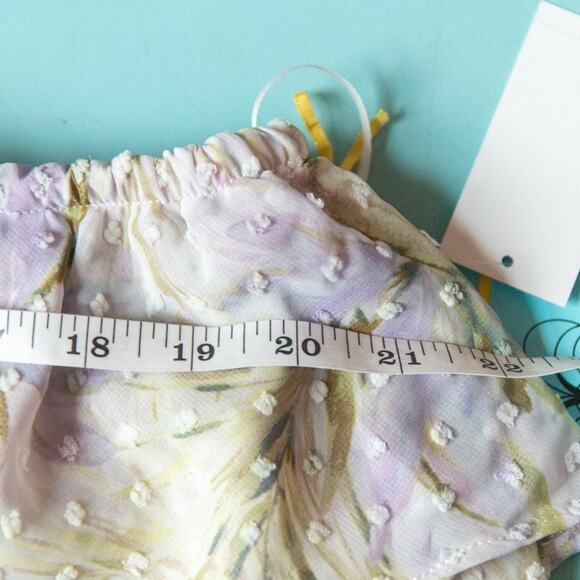 NEW Cece Purple One Shoulder Baja Palm Print Ruffle Neck Shift Dress Size Large - Picture 7 of 10